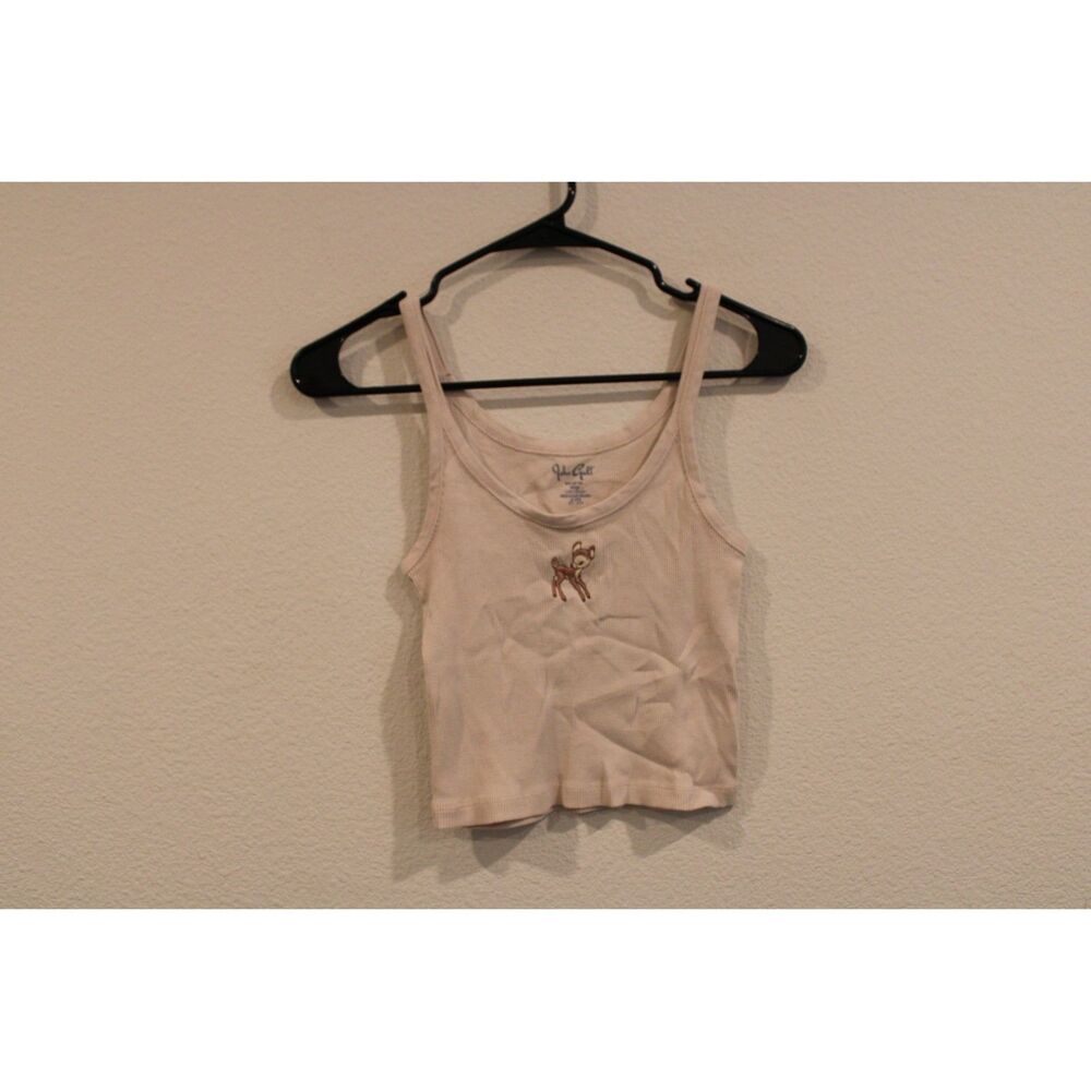 Brandy Melville John Galt light tan baby deer embroidered tank fits size small - Picture 5 of 5